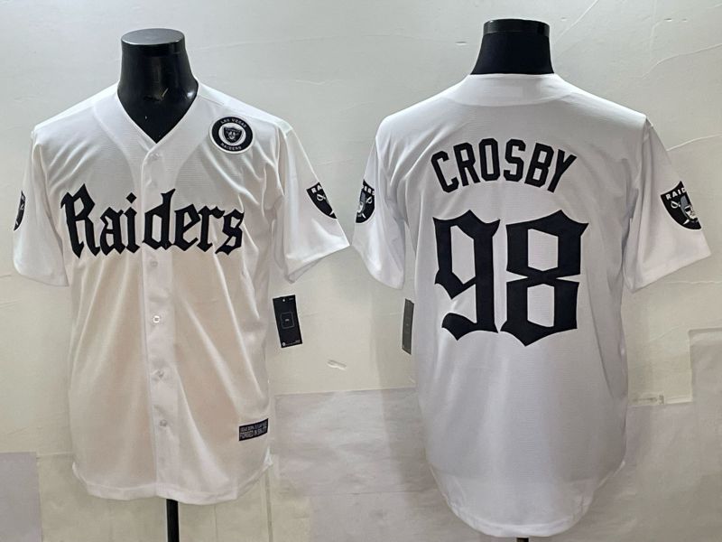 Men 2025 Oakland Raiders #98 Crosby white 6th generation Joint Name Nike Limited NFL Jersey style 010->oakland raiders->NFL Jersey